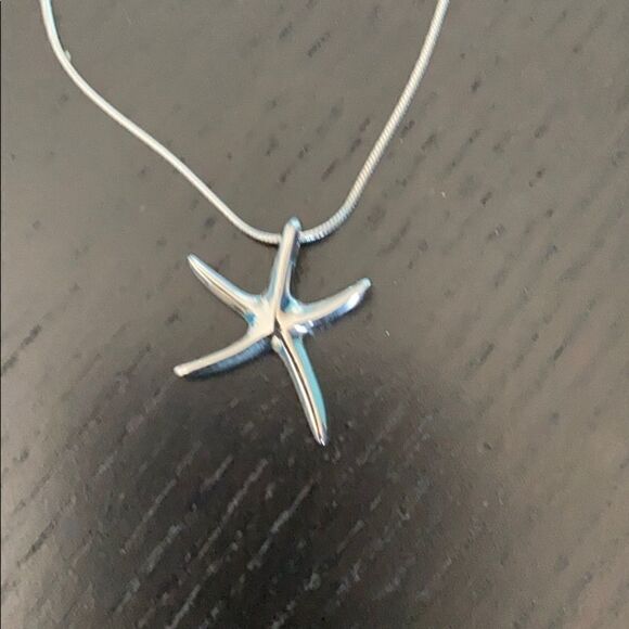 NIB Starfish silver tone necklace with pendant - Picture 2 of 5